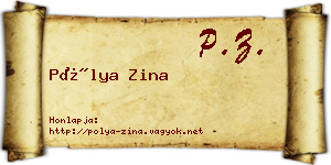 Pólya Zina névjegykártya